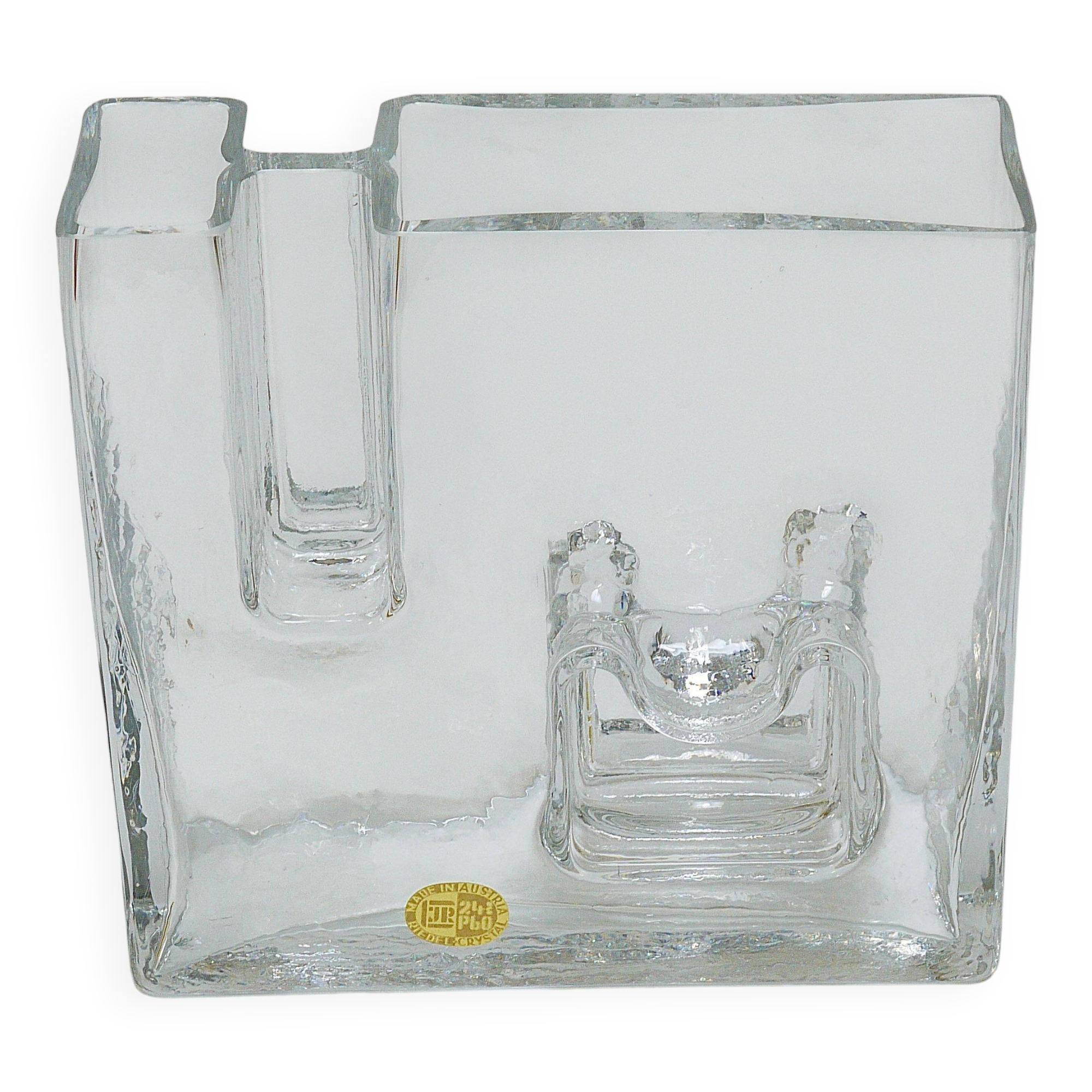 Ice Op Art glass vase by Claus Josef Riedel, Austria, 1970s