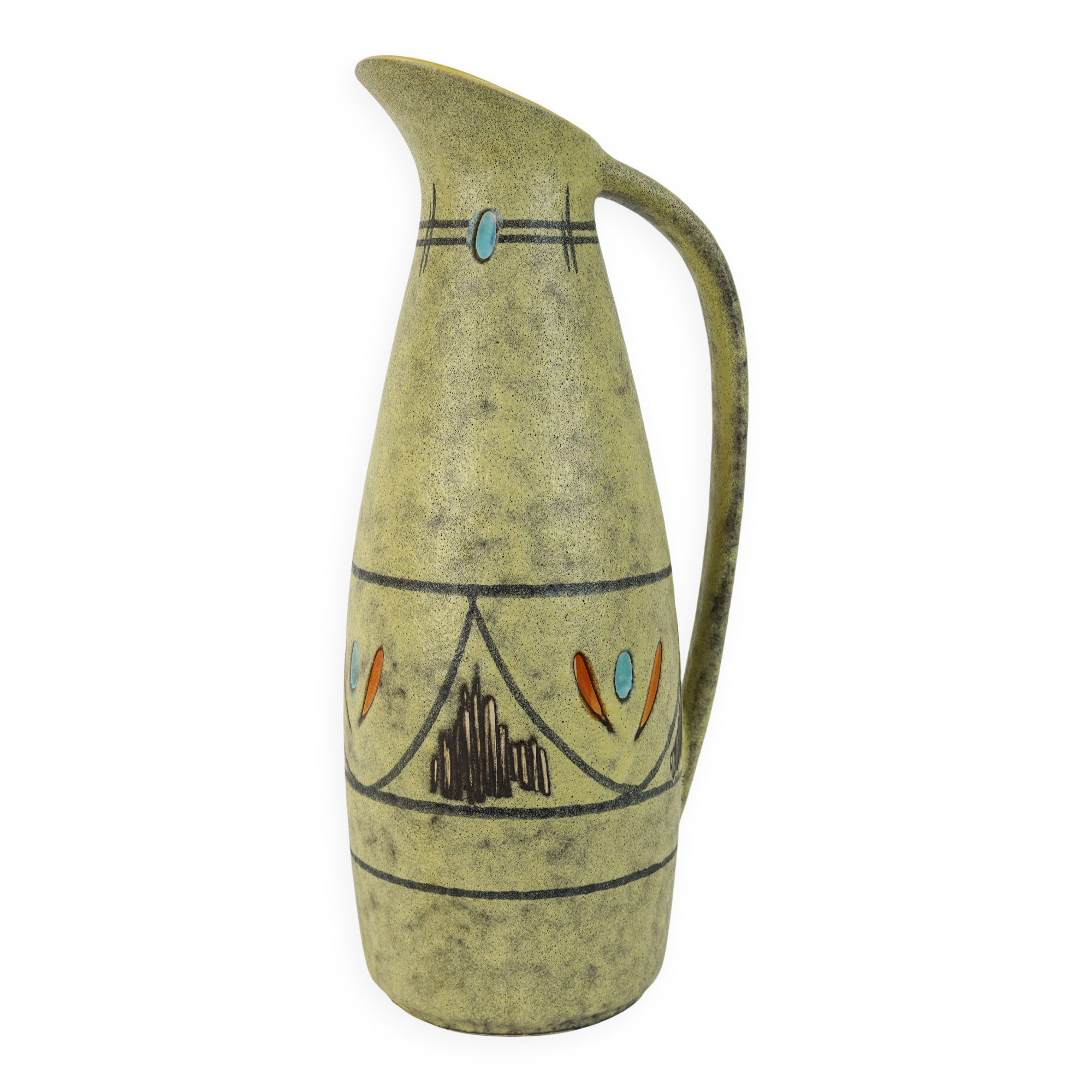 scheurich mid century VASE rough glaze abstract decor model 273-38