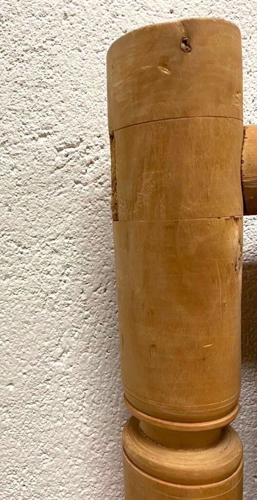 Wood and rope armchair and footrest