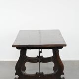 Antique Spanish table from the early 18th century with  a cast iron base