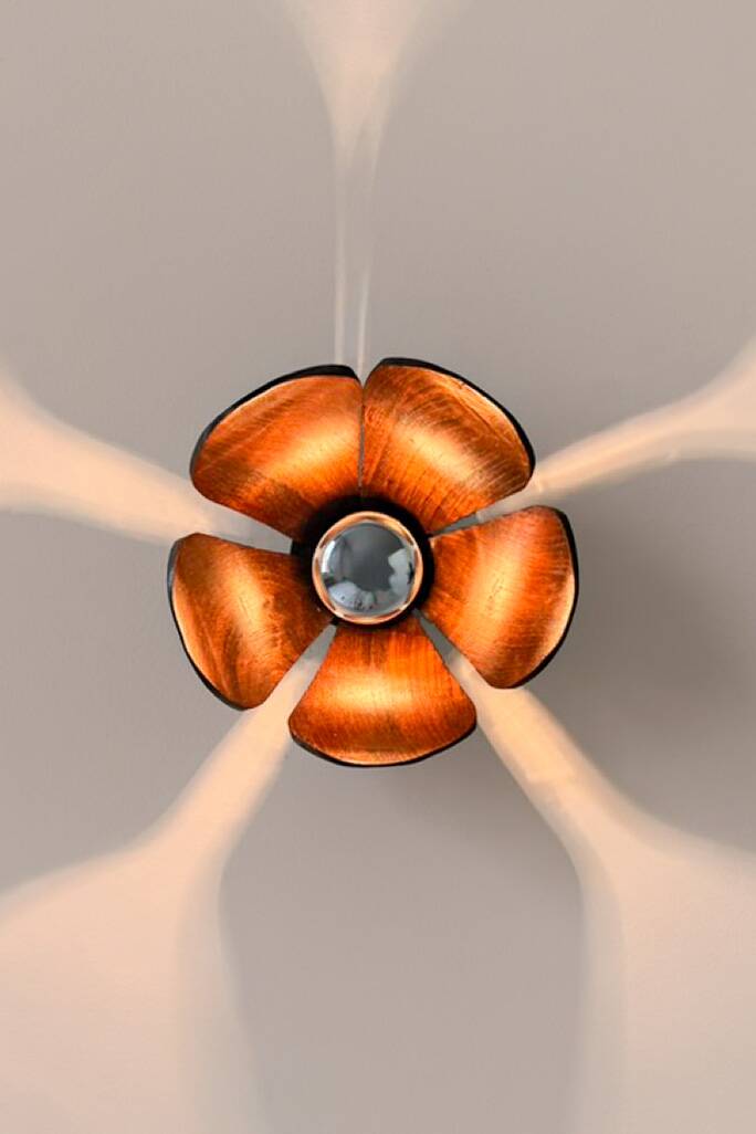 Vintage wall sconces, carved wood with floral pattern, France, 1960.