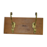 Door coats in oak with 2 hooks brass