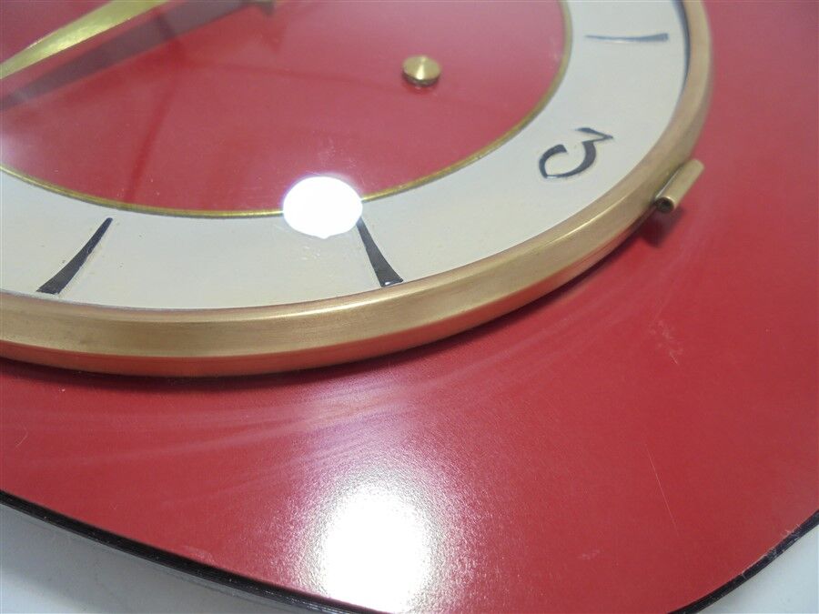 Vintage clock in red formica