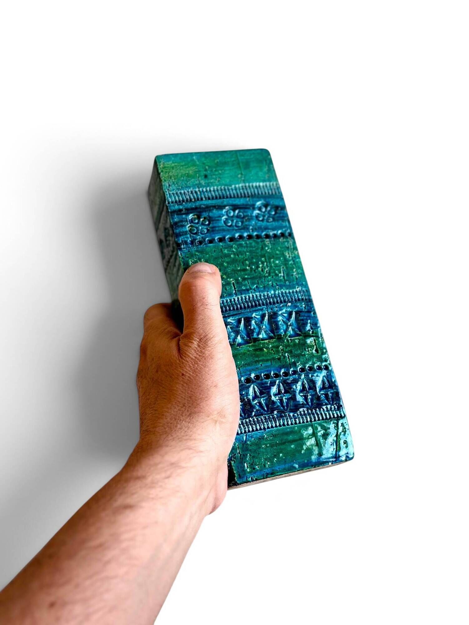 Aldo Londi for Bitossi "Rimini Blu" vase in Etruscan revival ceramic, 1960s.