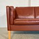 Vintage Danish mid-century Mogens Hansen 3-person cognac leather sofa