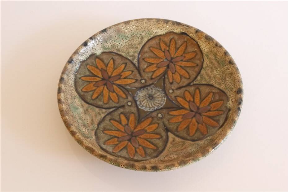 Art Nouveau ceramic plate by Henri Gandais 1930