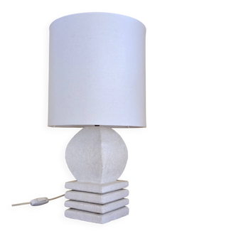 Lampe en pierre massive et abat-jour - design DLG Albert Tormos