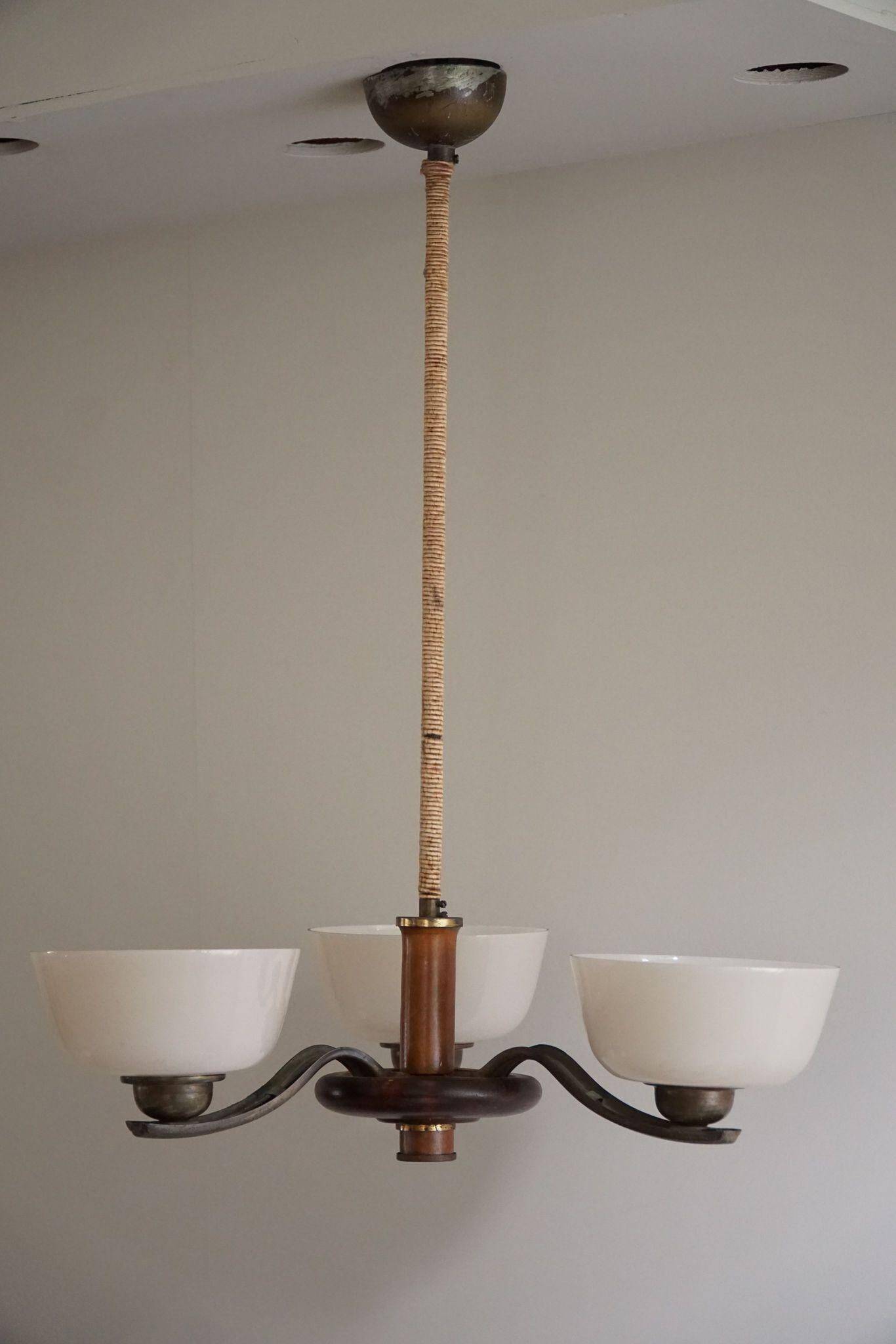 Paavo Tynell for Taito Oy, an Art Deco chandelier model '1255/3', Finland, 1930s.