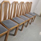 Set of 6 chairs with upholstered seats