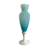 Vintage vase in blue opaline
