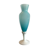 Vintage vase in blue opaline