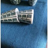 Aqua Blue Hemp Vintage Tablecloth