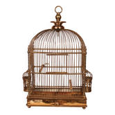 Cage à Oiseaux En Laiton - 19° Siècle