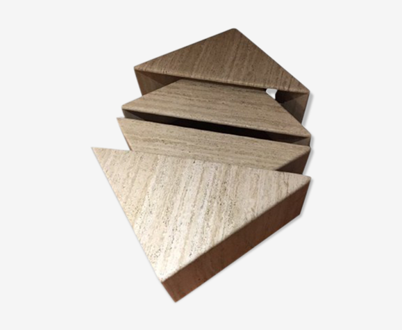 Travertine gigote table - 1970