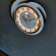 Silent vintage formica wall pendulum clock "Dam blue black"