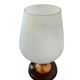 Lampe de table vintage en verre avec base en bois