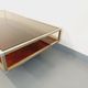Vintage coffee table in smoked glass, chromed metal and magnifying glass from the 70s