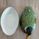 Old terrine duck Michel Caugant green ceramic
