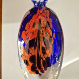 Blown glass bottle signed GAMBIER 1993