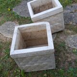 Pair of vintage cubic planters 1960