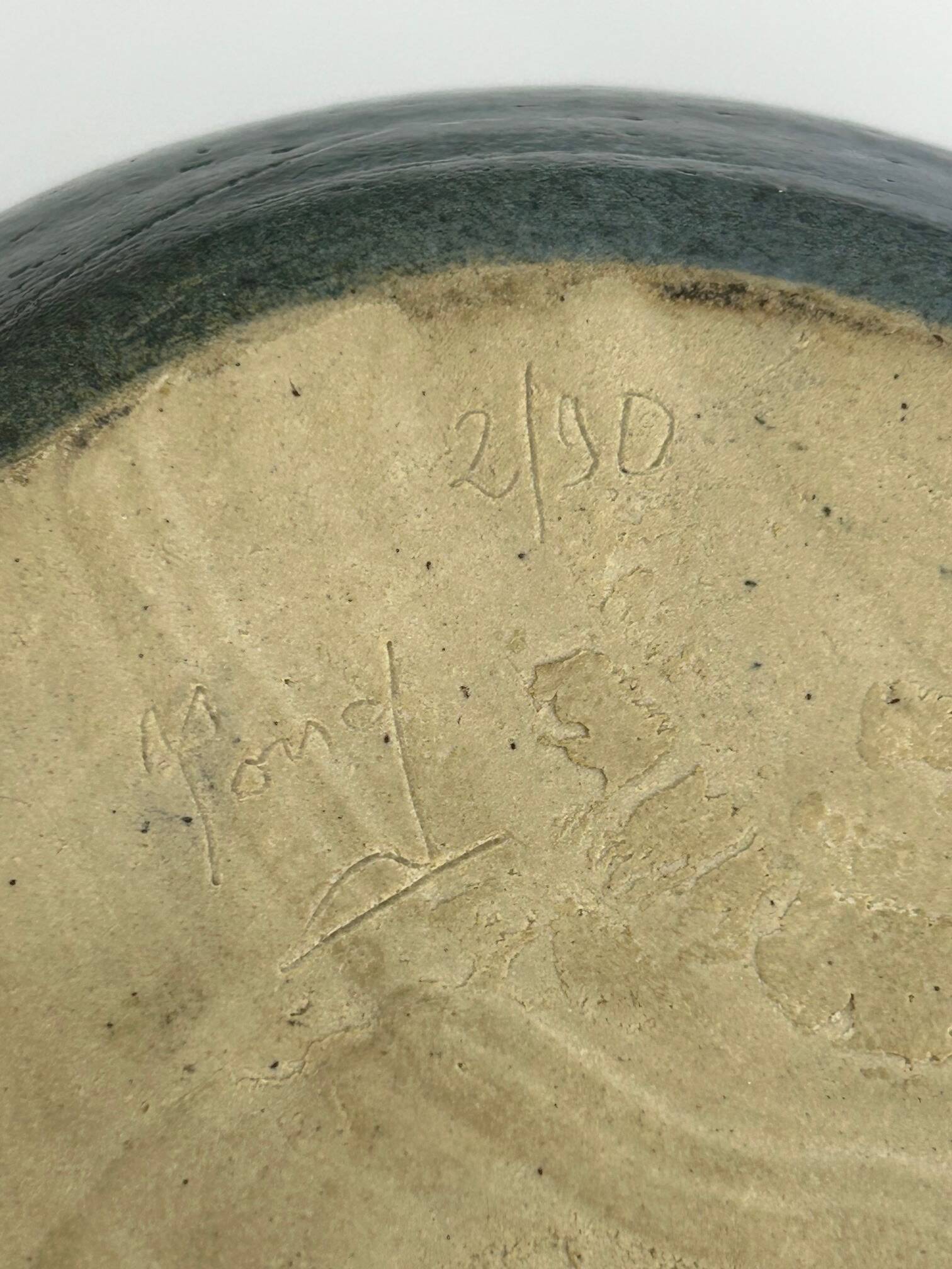 blue green ball vase