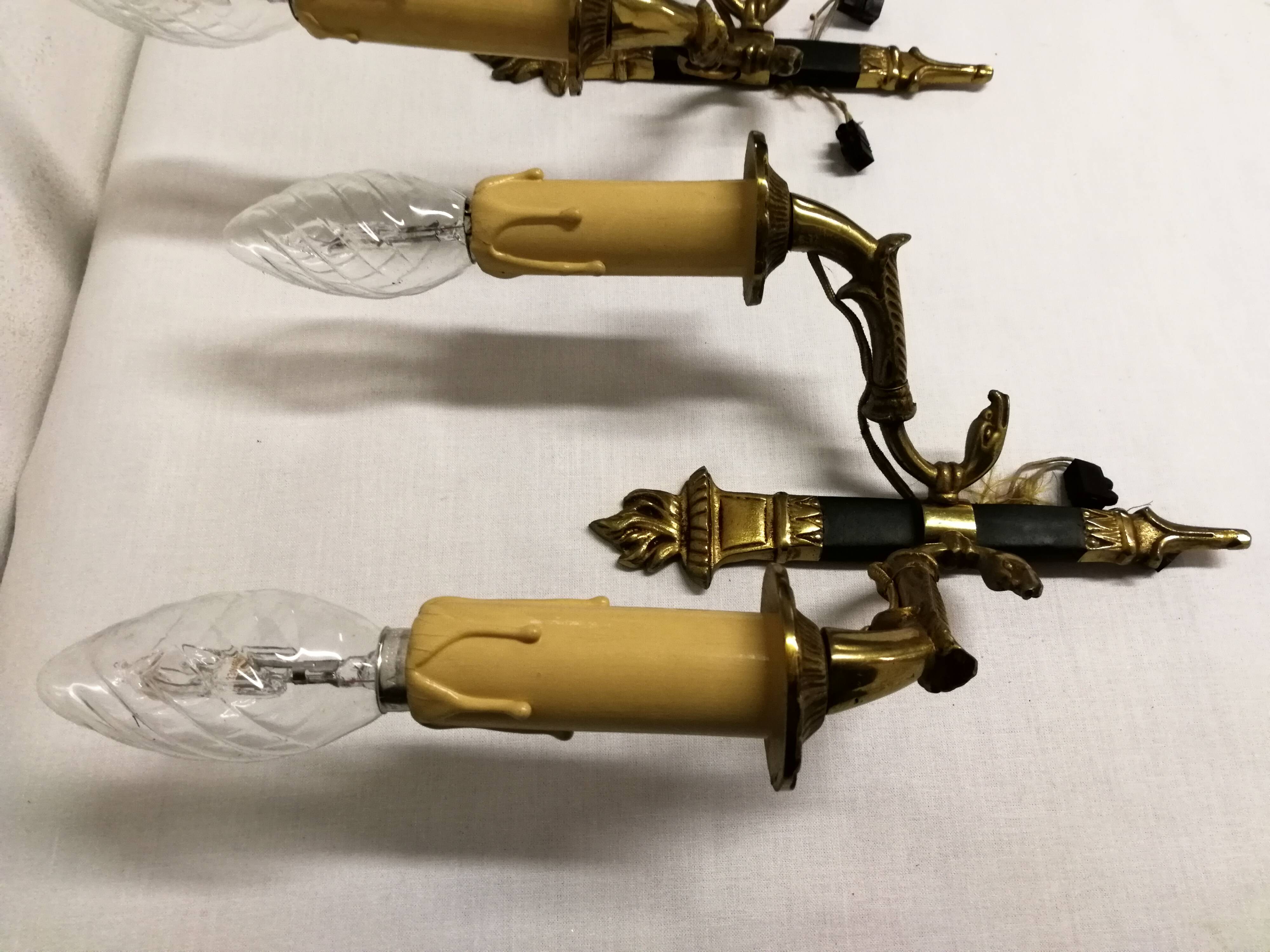 Pair Of Brass Sconces