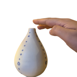 White ceramic with polka dots