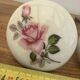2 Large round porcelain door handles with pink flower decoration diameter