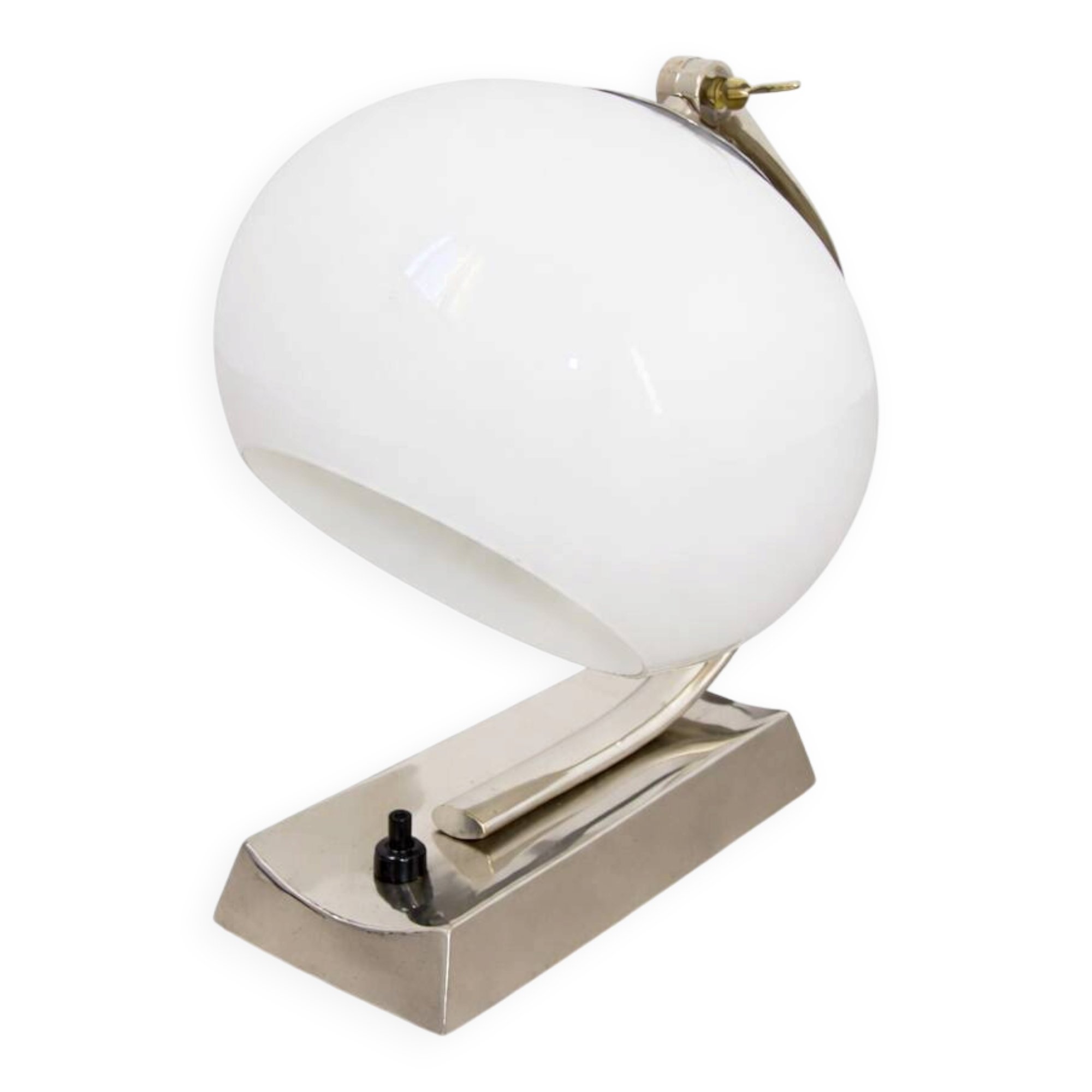 1940s Art Deco lamp | nickel-plated brass + glass | E27 | vintage