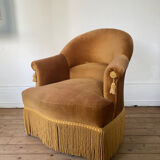 Toad armchair in golden velvet