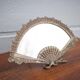 Patinated brass fan mirror, table mirror, courtesy mirror, beveled mirror, mirror to be installed