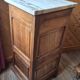 Antique carved bedside table – solid wood and marble in Louis Philippe style
