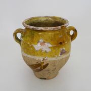 Magnificent glazed yellow confit pot, south-west of France. 19th century.