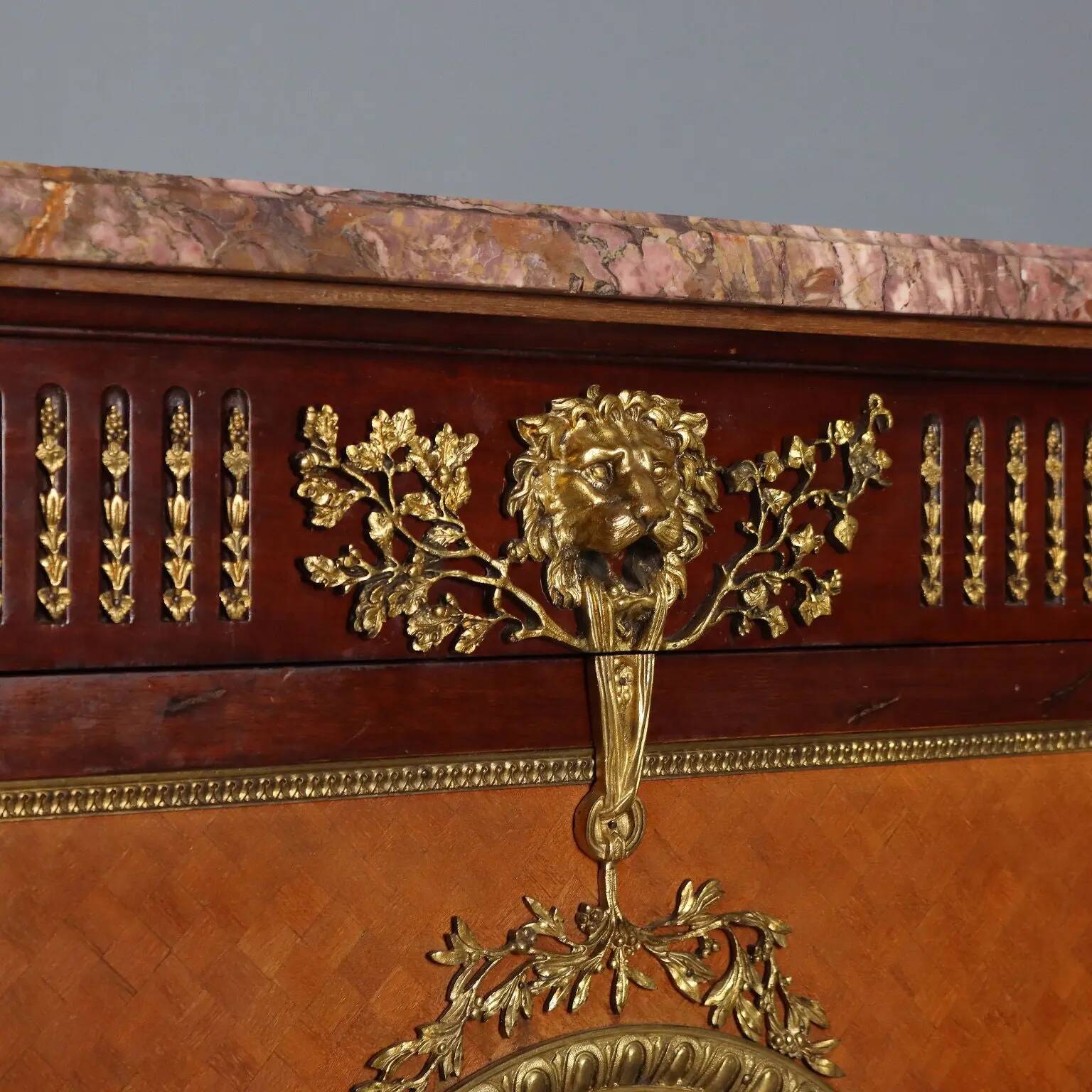 Louis XVI-style buffet in mahogany and gilded bronze, 20th century.