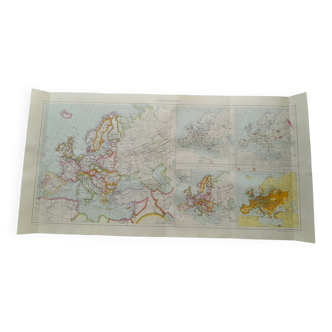 A geographical map from Atlas Quillet year 1925 Europe Politics