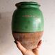 Green glazed terracotta confit pot
