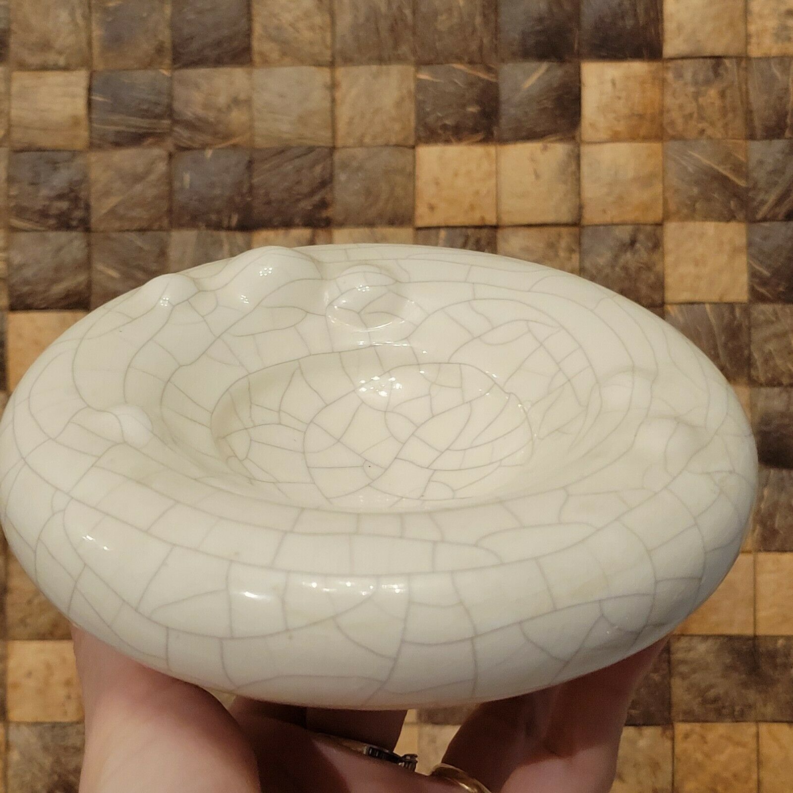 Longwy empty pocket modern ceramic enamel cracked
