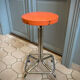 Duo of chair and stool 1970 orange and chromes