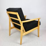 Fauteuil boucle noir danois, 1970s