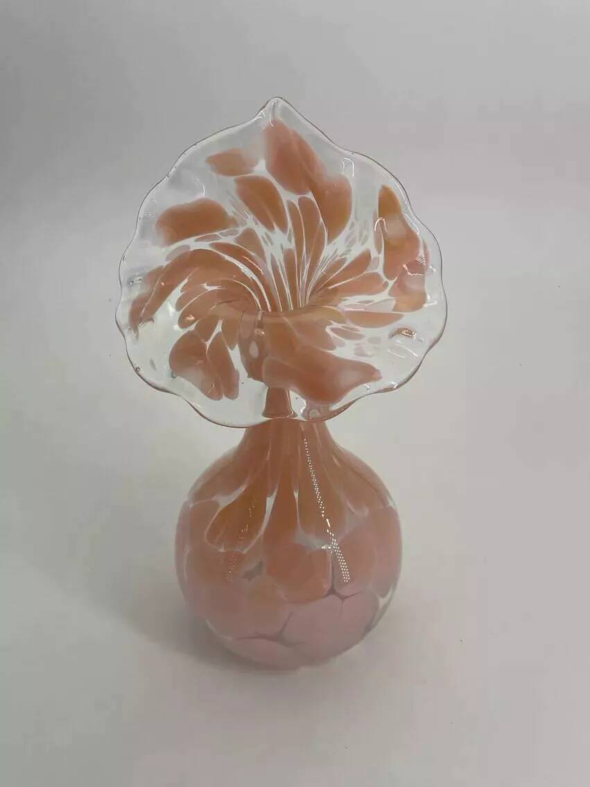 Vintage blown glass vase signed RGH (Römische Glashütte Linz)