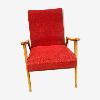 Red boomerang armchair