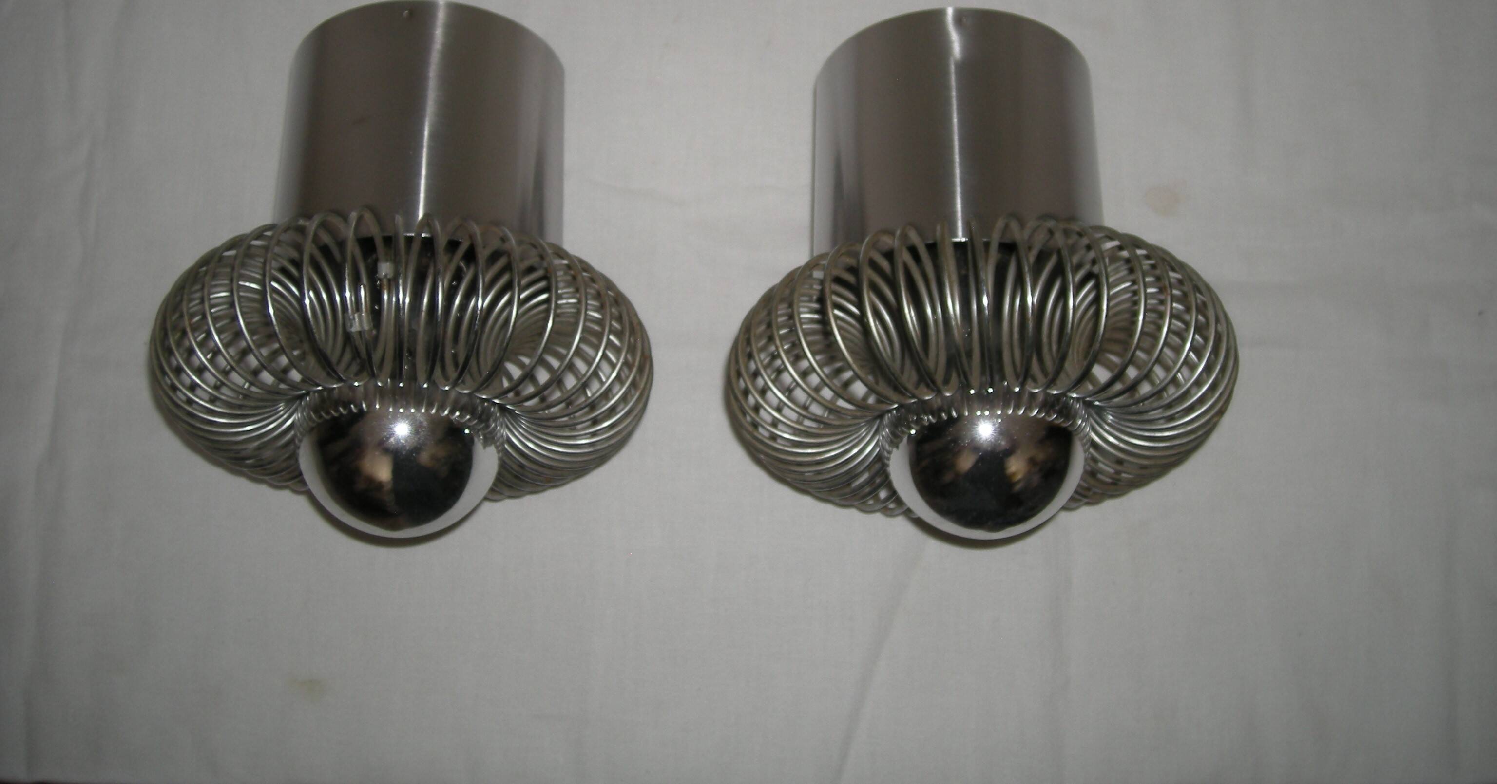 Pair of spring wall lights - Philippe Rogier - Oxar from the 70s