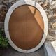 Grand miroir ovale bois peint décoration scandinave campagne brocante slow