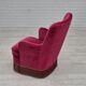 Fauteuil danois des années 1970, très bon état d'origine, mobilier en velours.