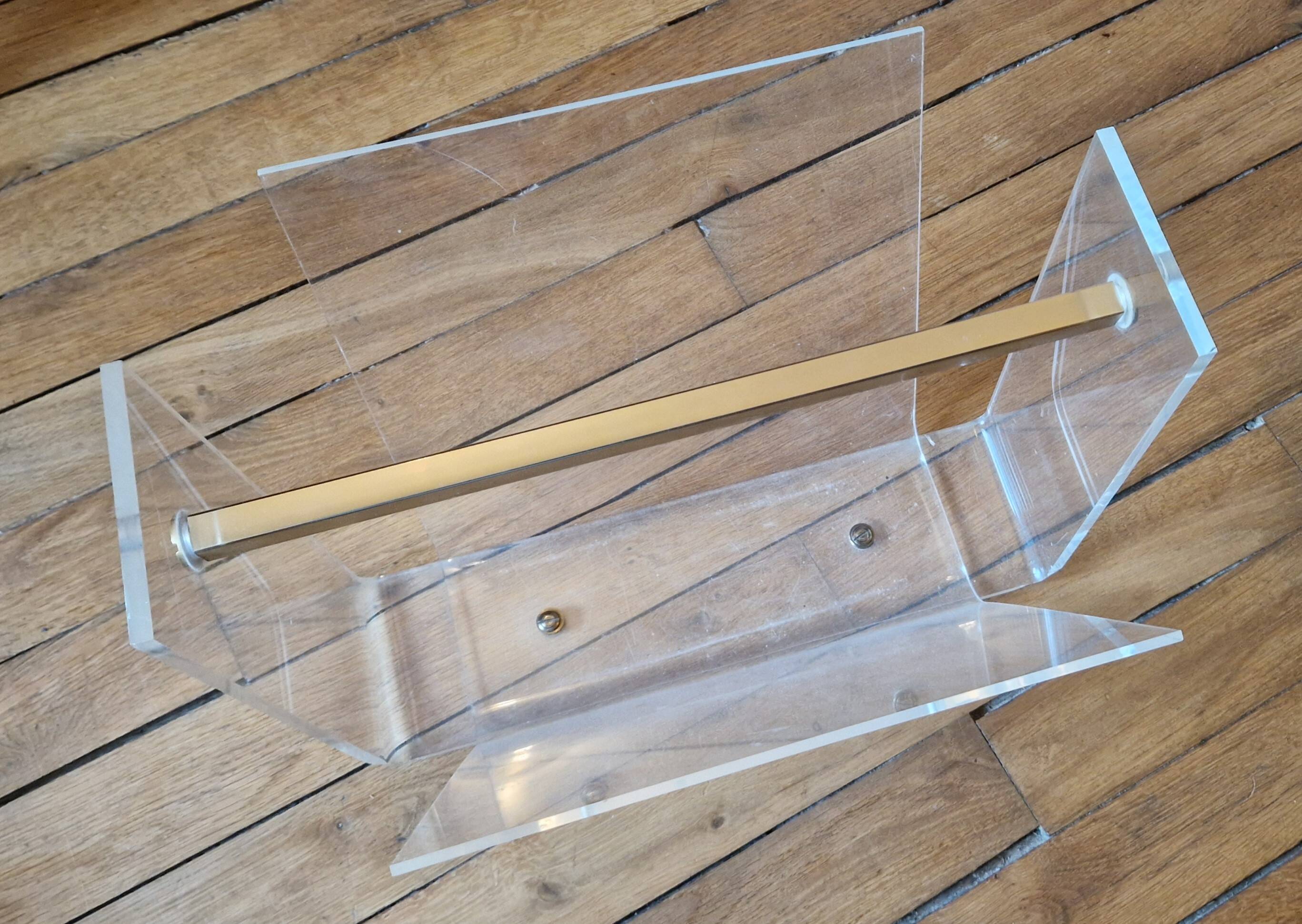 David Lange 1970 Plexiglas Magazine Rack