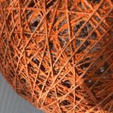 Vintage orange rattan ball pendant from the 70s