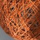 Suspension boule rotin orange Vintage année 70