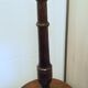 50s oak lamp lamp with hand-painted silk tablet and lampshade