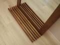 Danish solid mahogany mirror with slatted shelf, 1970s