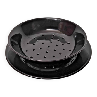 Old Drainer / Colander and Its Ceramic Dish